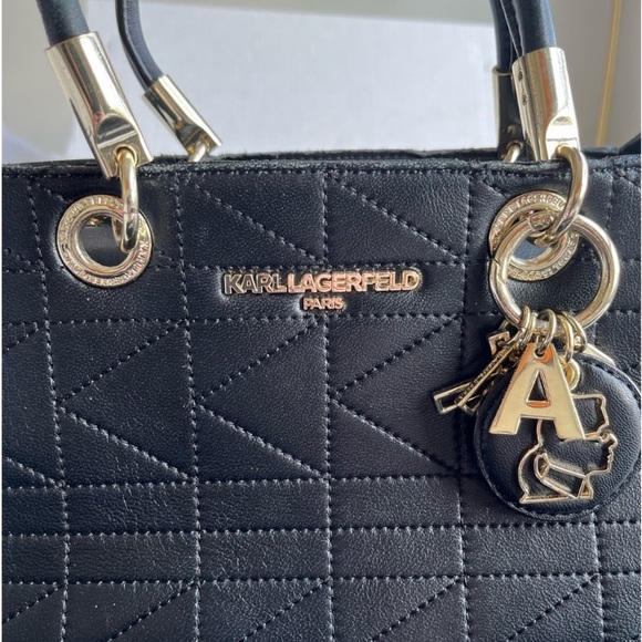 Gorgeous Leather Bag Karl Lagerfeld Like New! Gold Charms! - Picture 3 of 7